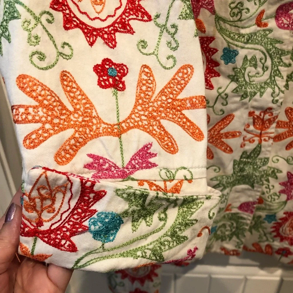 Fun Embroidered Spring Coat - Picture 3 of 5